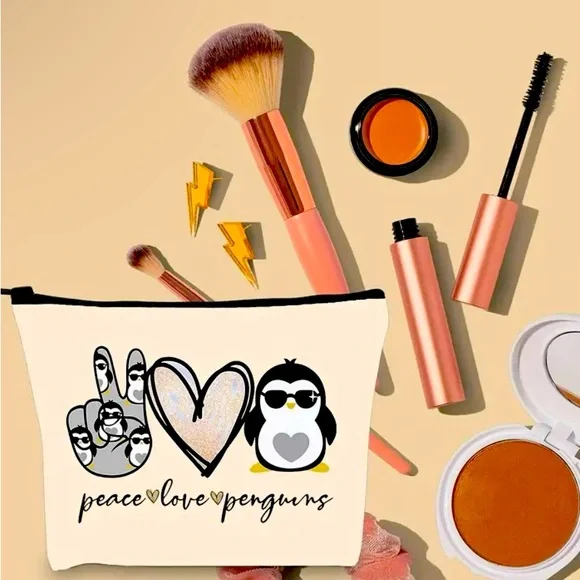 PENGUIN MAKEUP BAGS  NEW CHOICE OF DESIGN  2 SIDED ZIPPER TOP 4 DESIGNS - Picture 11 of 14